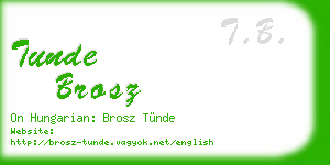 tunde brosz business card